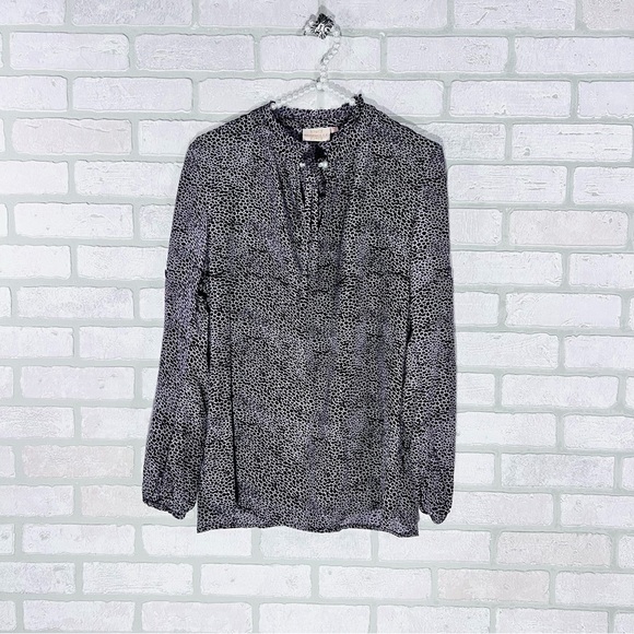 Rungolee Silk Popover Tunic Long Sleeve Animal Print Blouse Size S - Picture 2 of 9